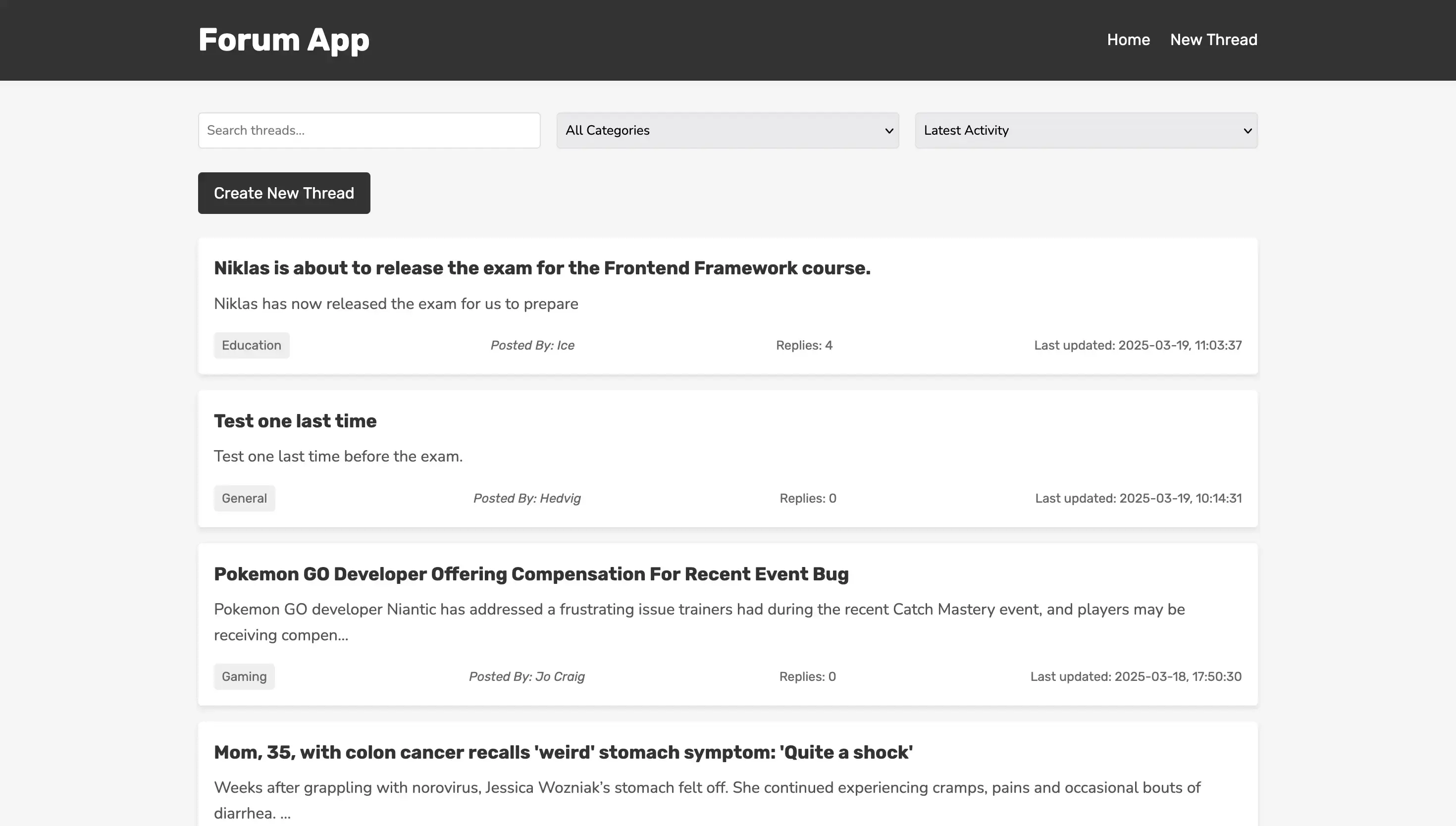 Forum Web Application
