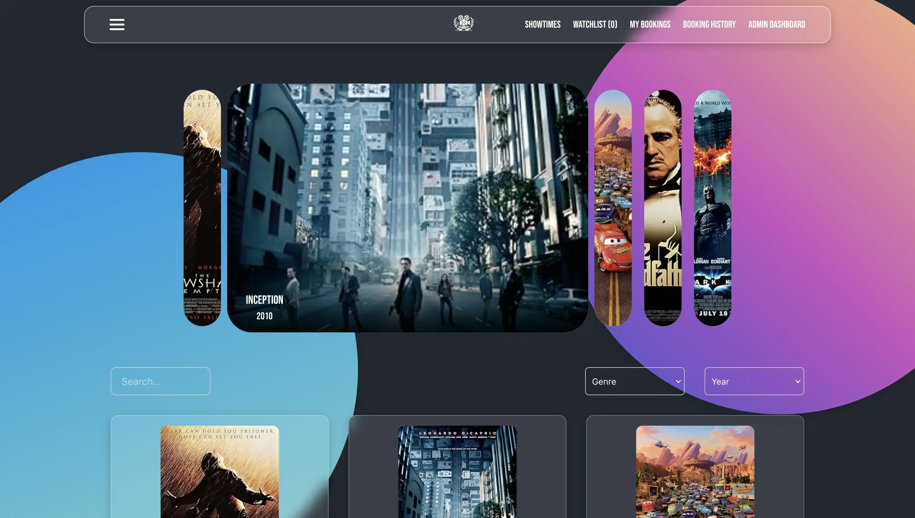 Cinema Booking — main screenshot