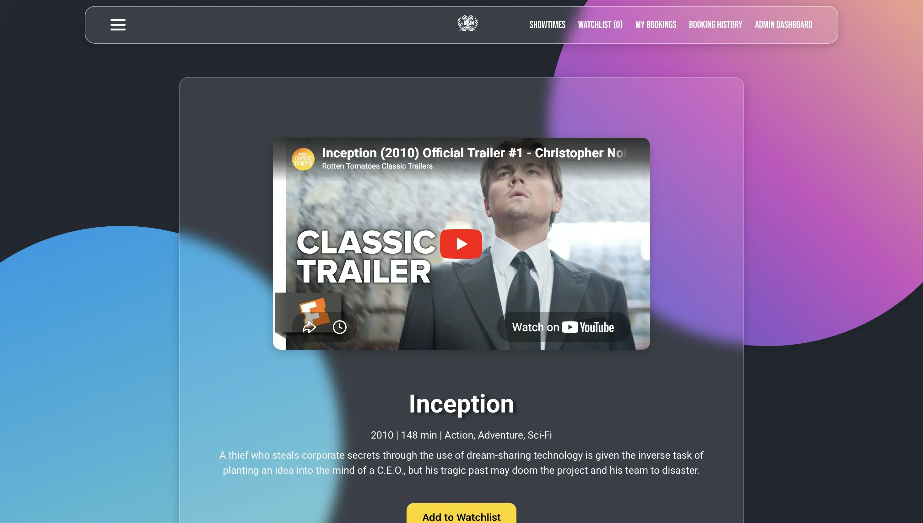 Cinema Booking — screenshot 2
