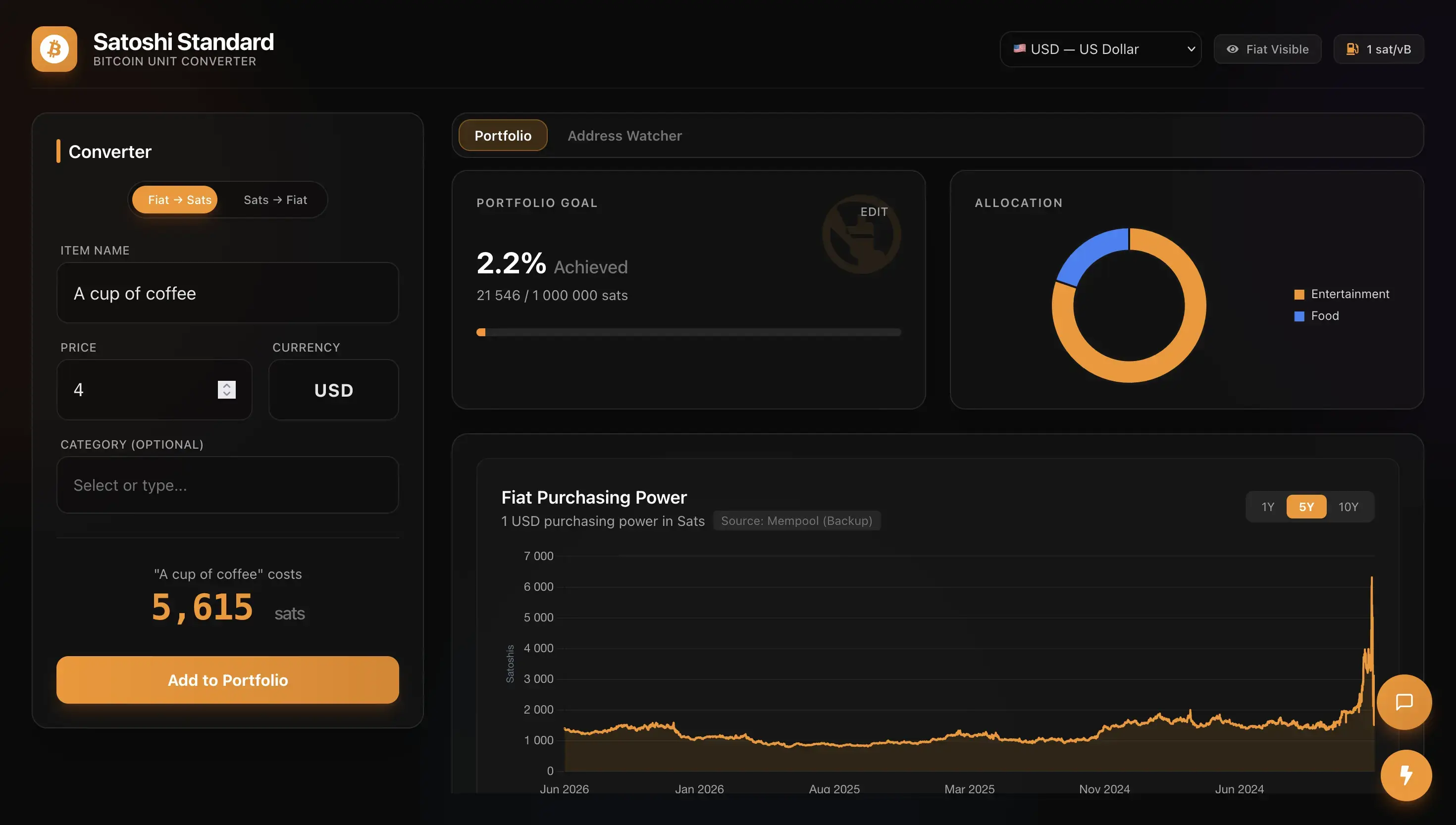 Satoshi Standard — screenshot 2